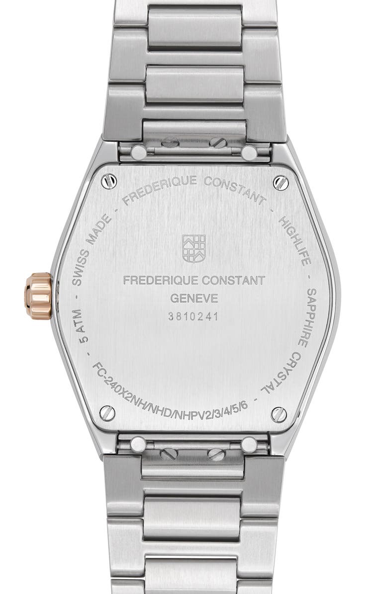 FREDERIQUE CONSTANT Highlife Diamond & Mother-of-Pearl Two-Tone Bracelet Watch, 31mm, Alternate, color, Two-Tone/ Pearl