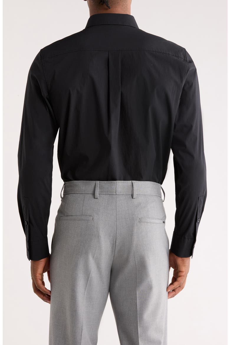 Solid Stretch Button-Up Shirt, Alternate, color, BLACK
