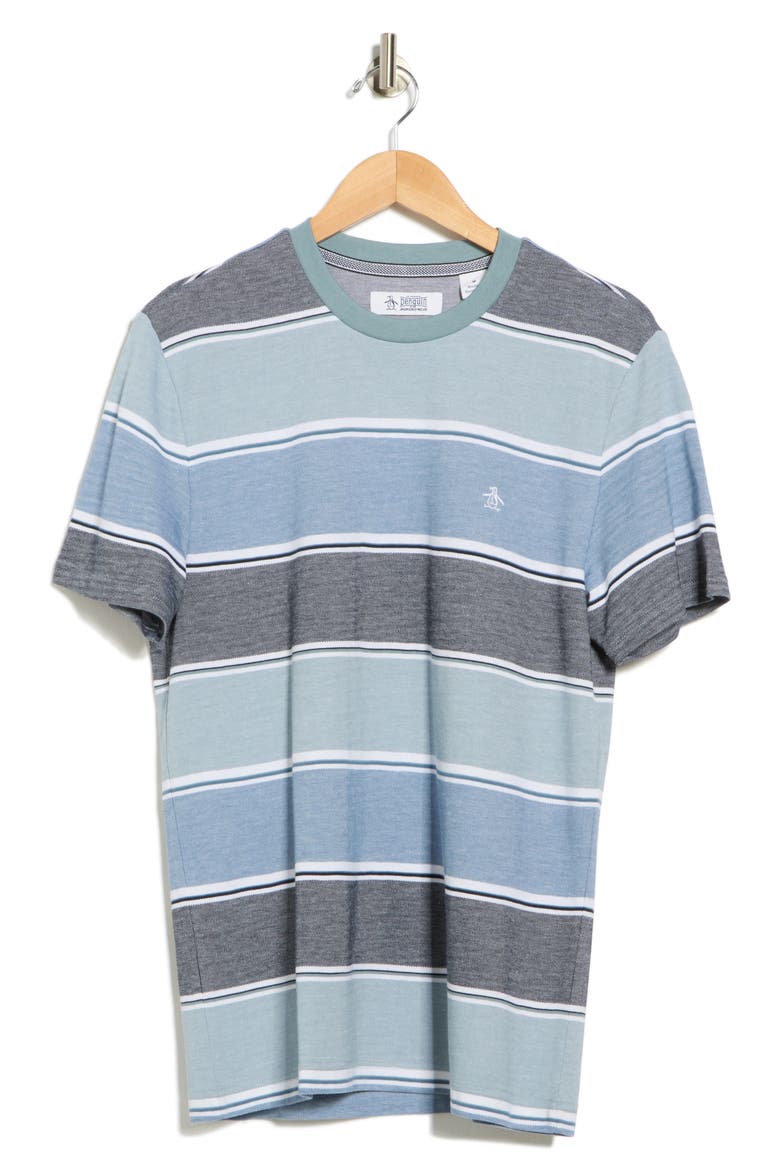 Gradient Stripe Cotton Piqué T-Shirt, Alternate, color, CITADEL