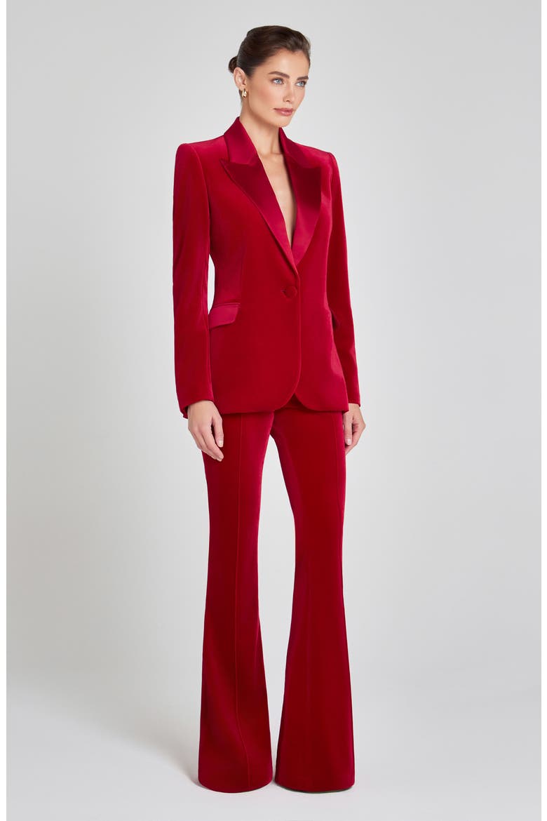 Beatrice Flare Leg Trousers, Alternate, color, RED