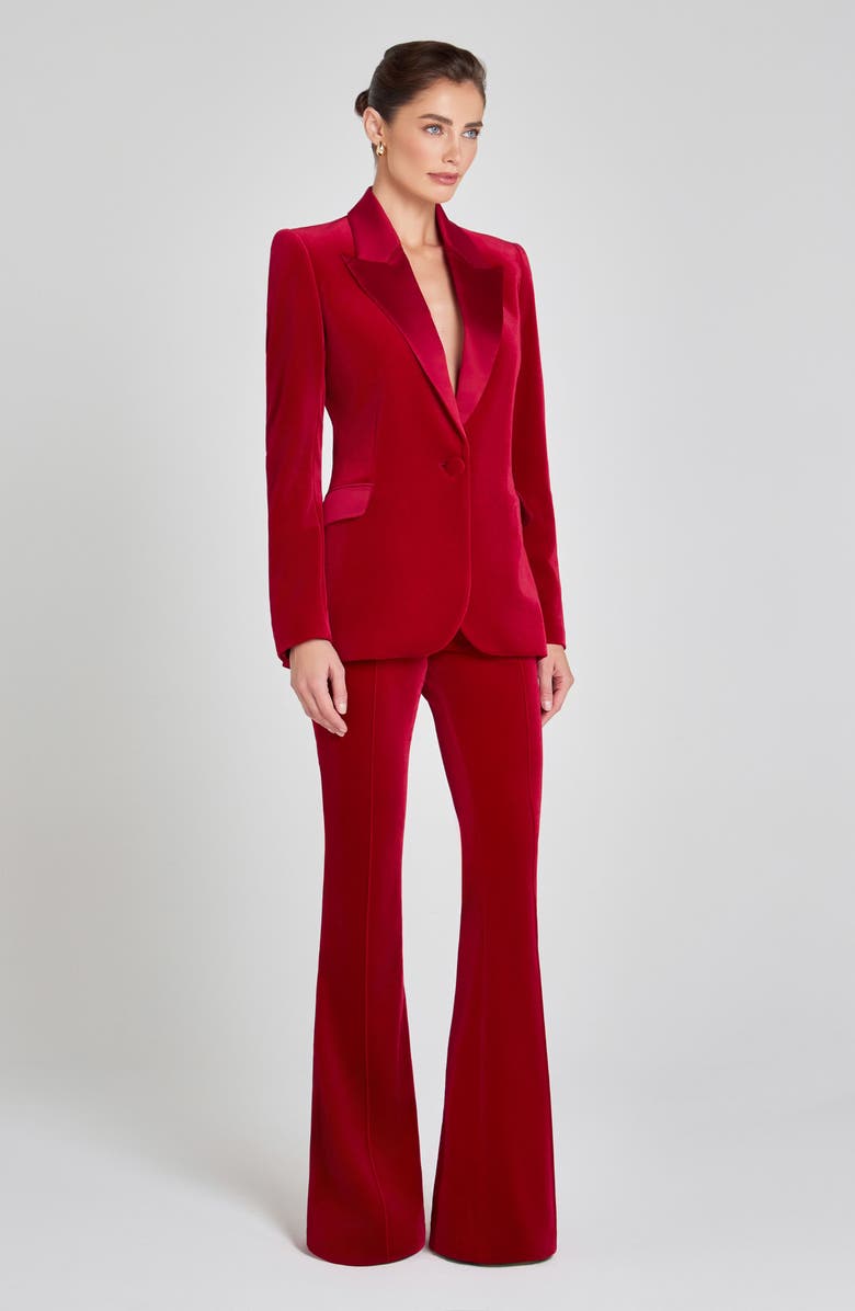 NADINE MERABI Beatrice Flare Leg Trousers, Alternate, color, Red