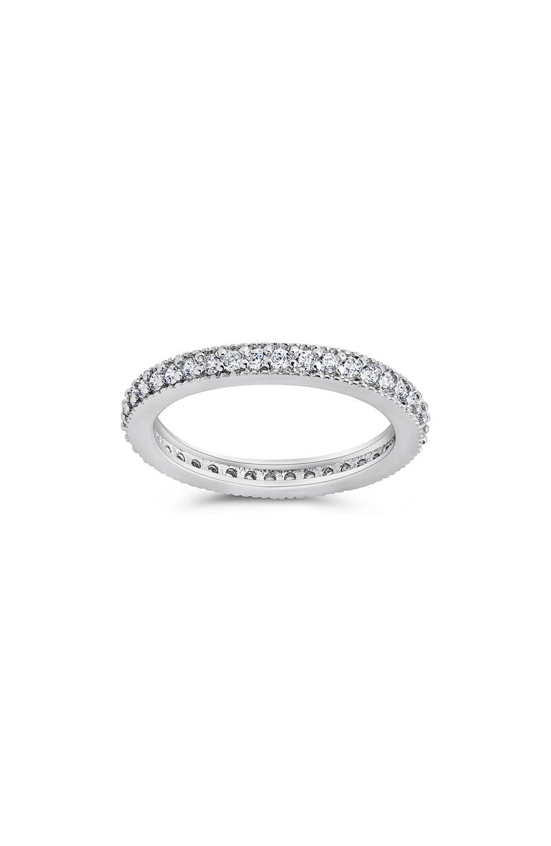 Sterling Forever Sterling Silver Sparkling CZ Band Ring, Main, color, Silver