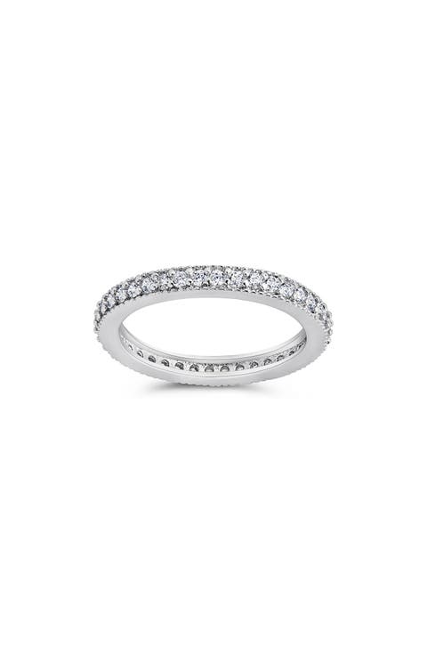 Sterling Silver Sparkling CZ Band Ring