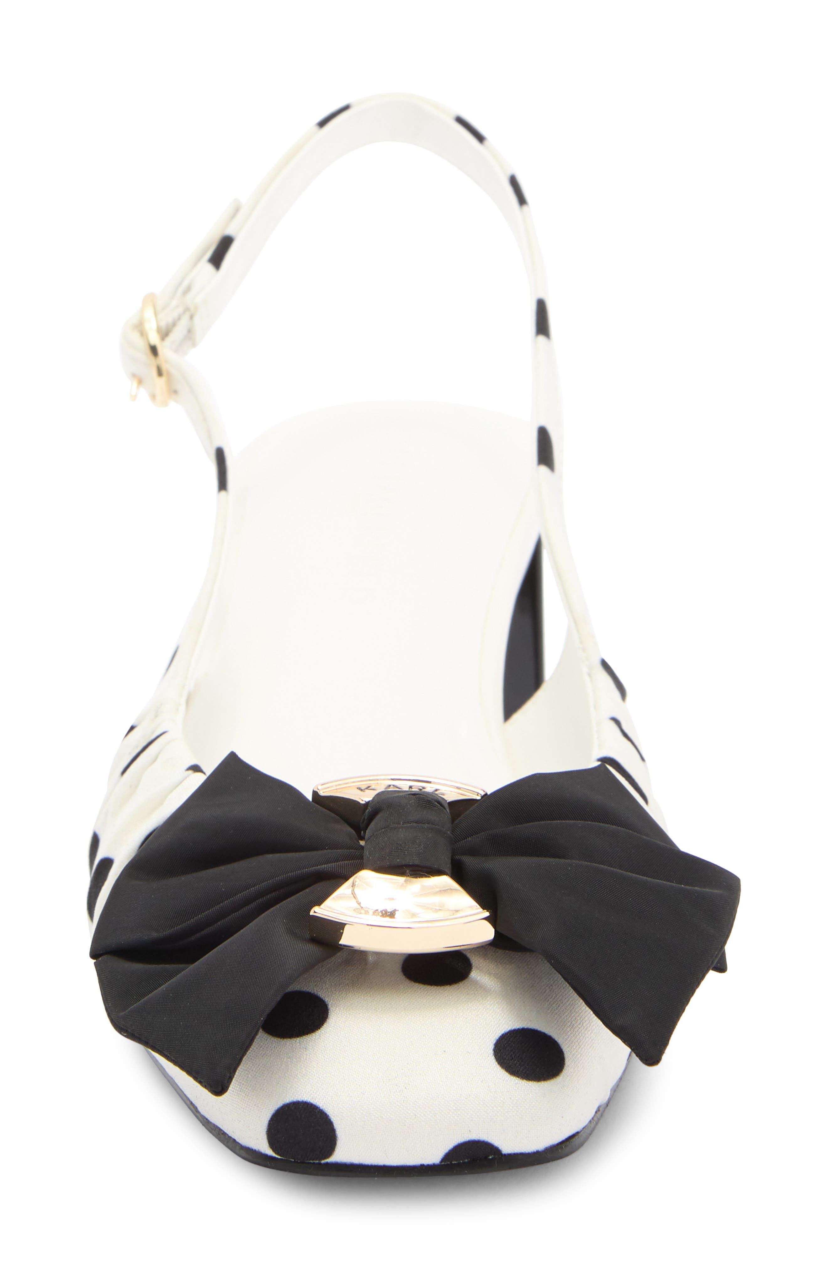 KARL LAGERFELD PARIS Sprouse Slingback Pump, Alternate, color, White/ Black