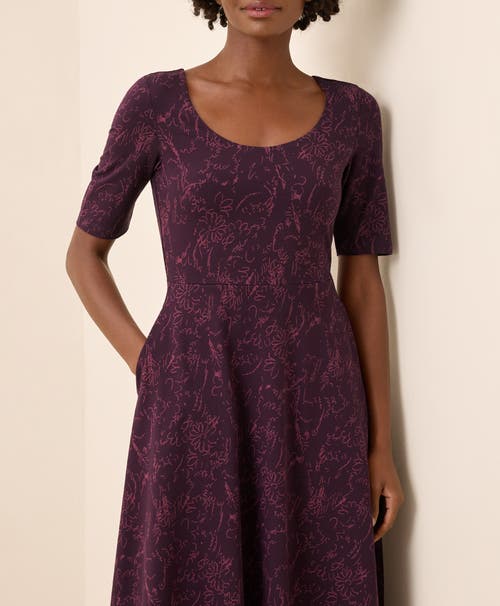 Pact Fit & Flare Signature Scoop Dress In Brown