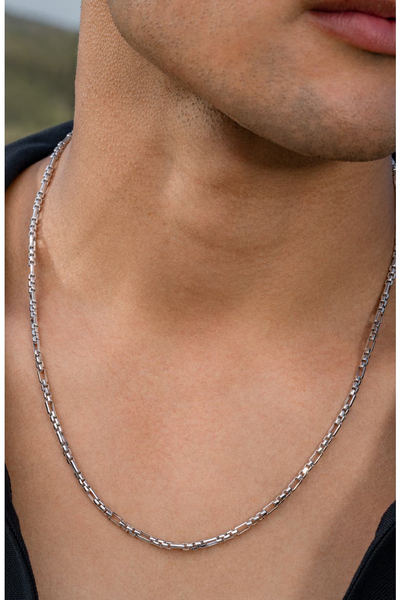 Men's 14K Gold Box Chain Necklace (Nordstrom Exclusive), Alternate, color, 14K WHITE GOLD