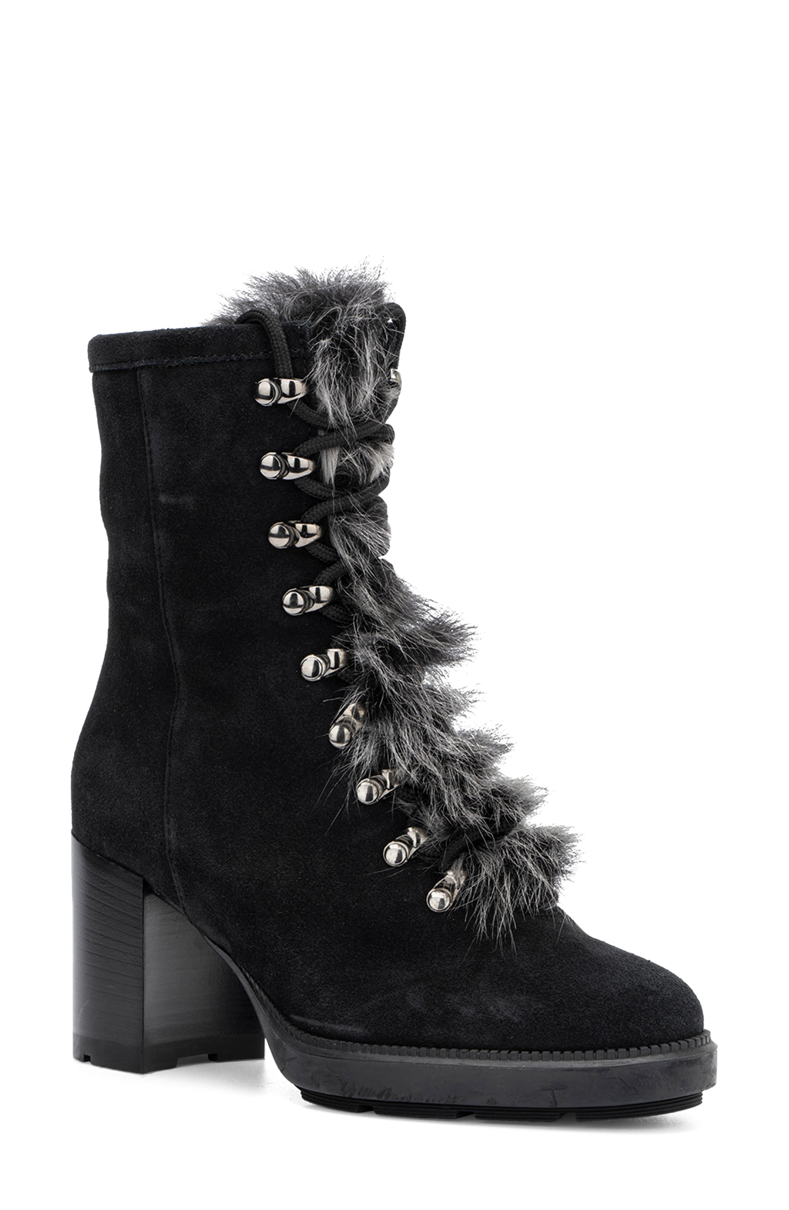 Aquatalia Irvina Weatherproof Hiker Boot with Genuine Shearling Trim, Main, color, 