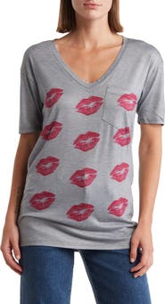 GO COUTURE Deep V-Neck Boyfriend Tee