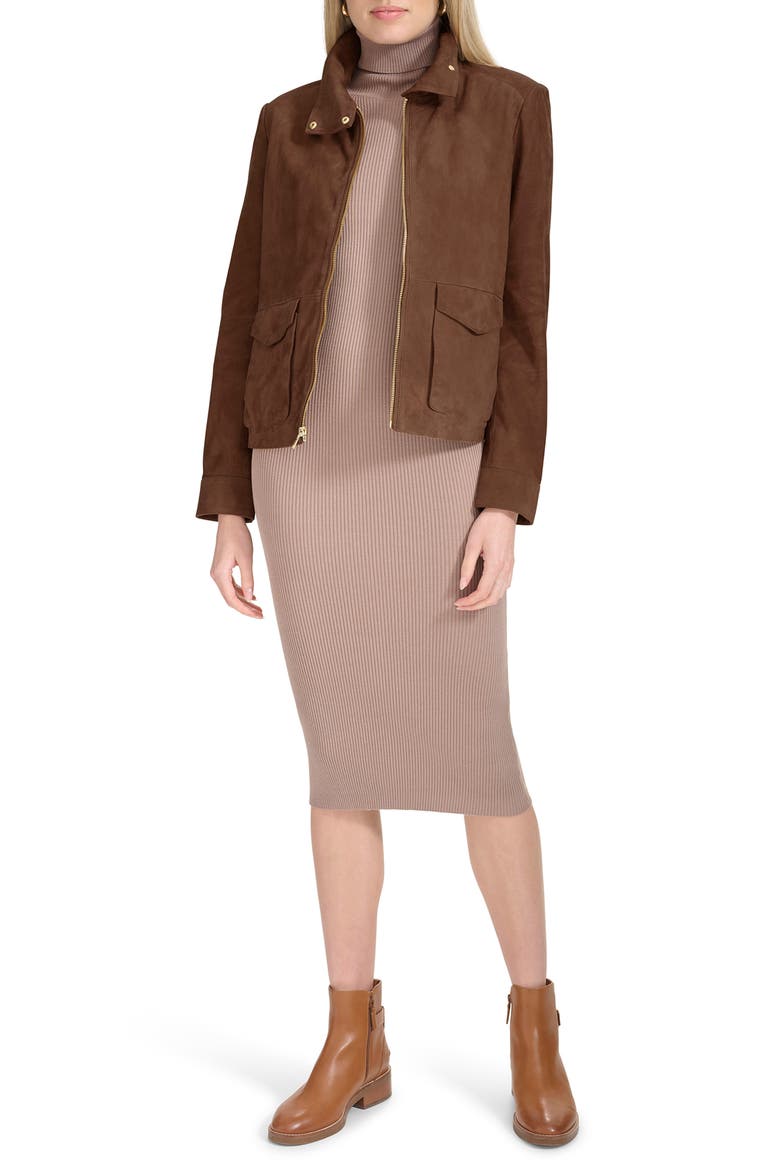 Suede Jacket, Alternate, color, CHOCOLATE