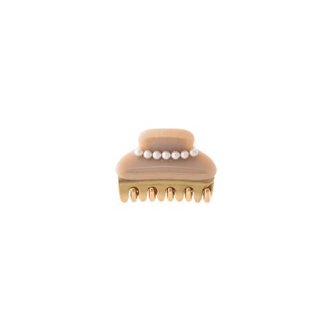 Mini Pearl Accented Two Tone Claw Clip
