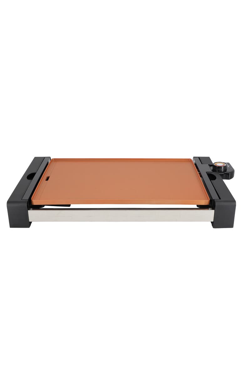 21.63 Inch Copper Electric Grill with Non-Stick Coating, Alternate, color, Black