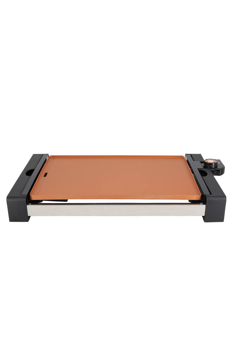 Megachef 21.63 Inch Copper Electric Grill with Non-Stick Coating, Alternate, color, Black