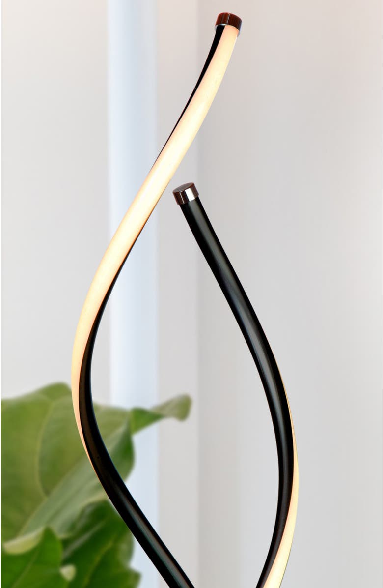 Brightech Embrace 60" LED Industrial 2-in-1 Table and Floor Lamp with Built-In Light Dimmer, Adjustable Height, Alternate, color, Classic Black