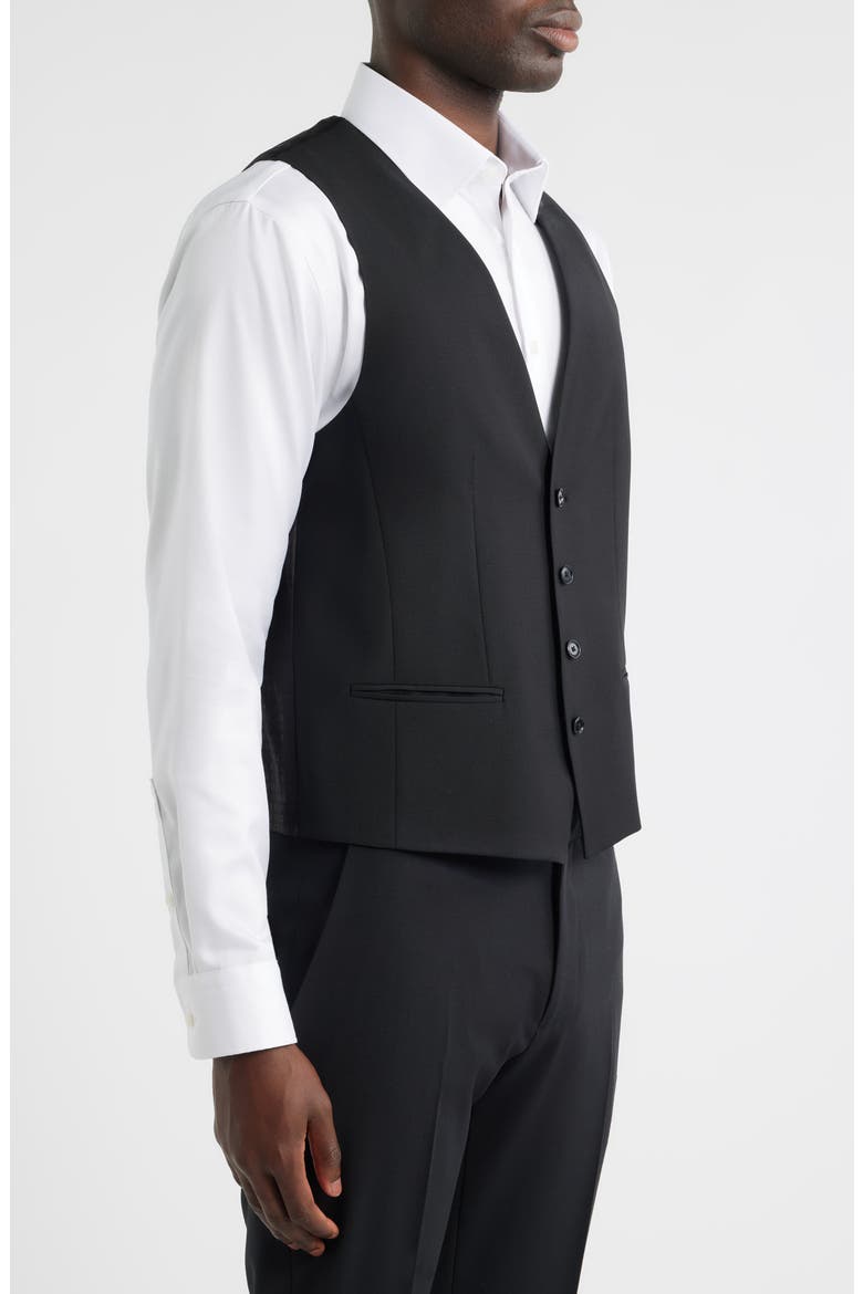 Houston Slim Fit Dark Navy Virgin Wool Suit Vest, Alternate, color, BLACK