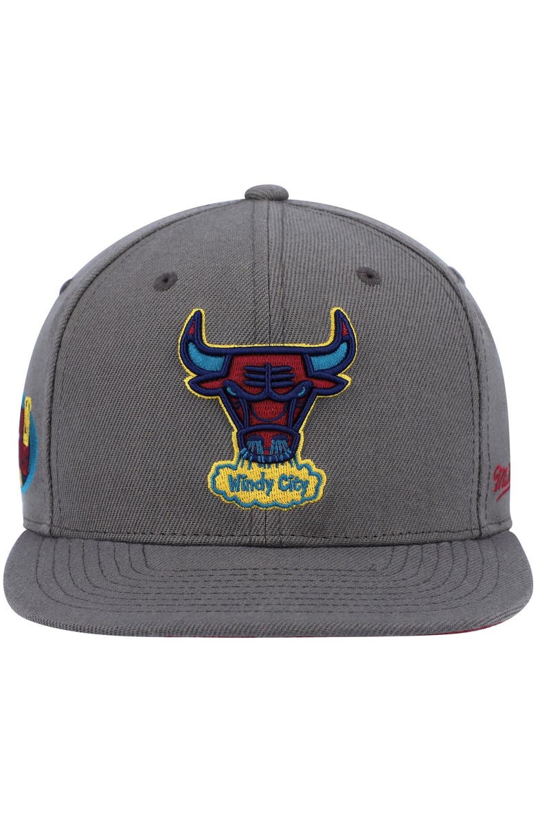 Mitchell & Ness Men's Mitchell & Ness Charcoal Chicago Bulls Hardwood Classics 1996 NBA Finals Carbon Cabernet Fitted Hat, Alternate, color, 