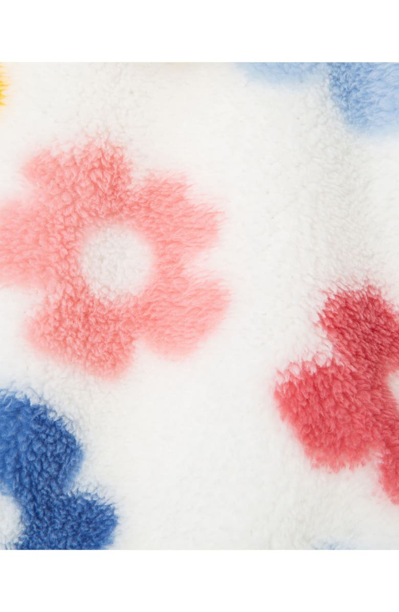 Little Me Floral Print Fleece Jacket, Long Sleeve Shirt & Leggings Set, Alternate, color, 