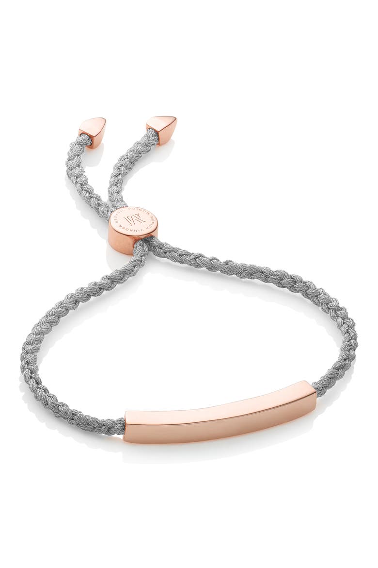 Linear Friendship Bracelet, Main, color, ROSE GOLD/ SILVER METALLICA