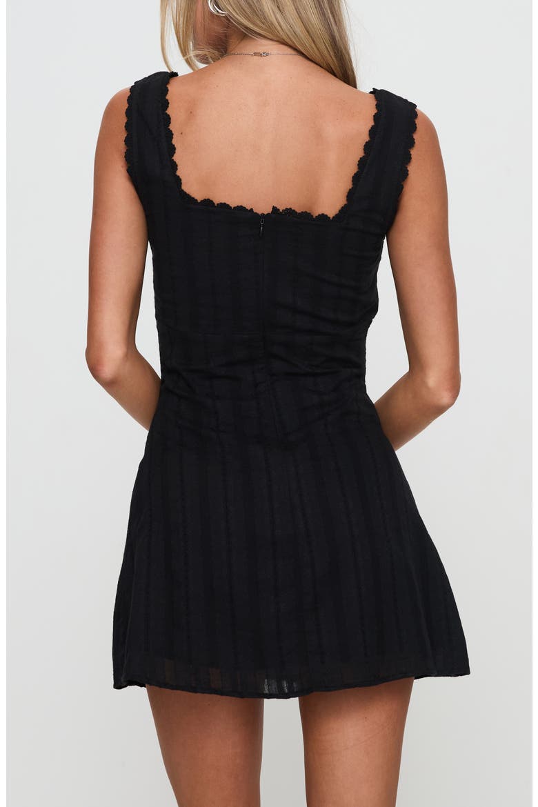 Dasha Cotton Fit & Flare Minidress, Alternate, color, BLACK