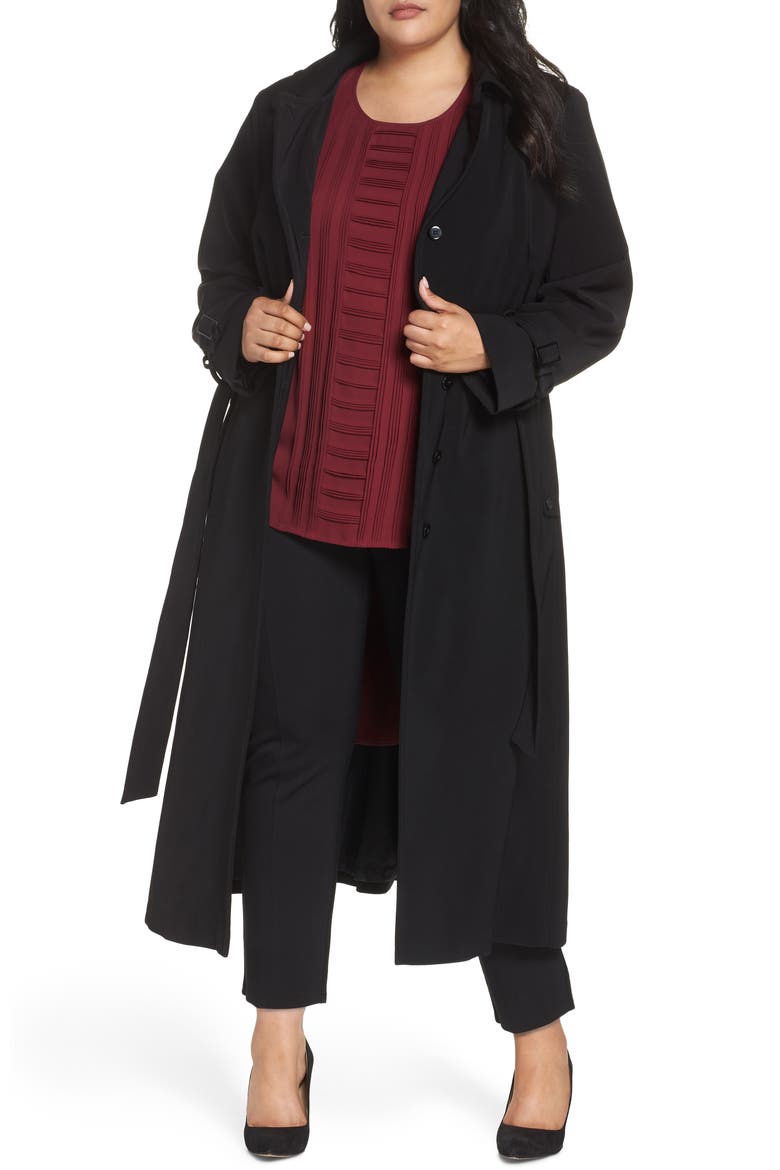 Long Nepage Raincoat with Detachable Hood & Liner, Main, color, BLACK