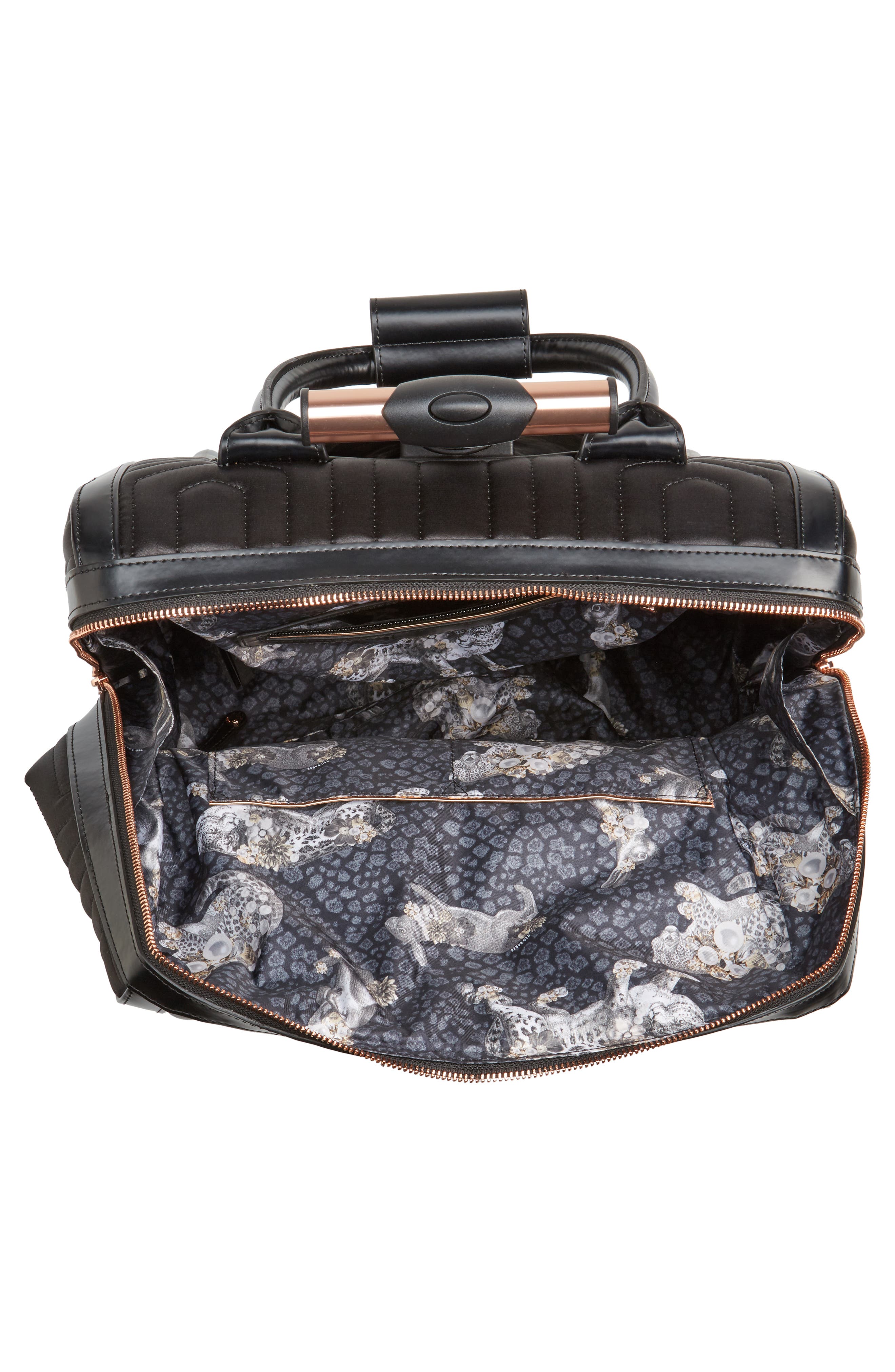 Ted Baker London Anisee Quilted Wheeled Travel Bag, Alternate, color, 