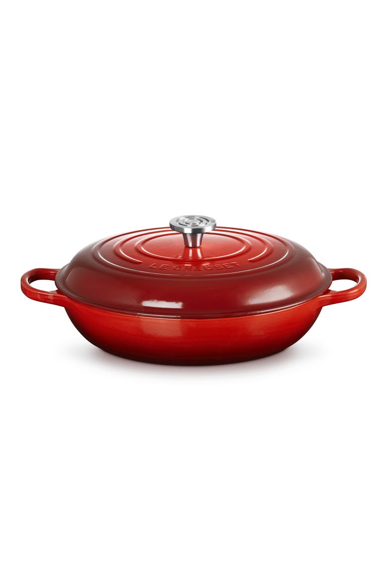 Enameled Cast Iron Braiser, Main, color, CERISE