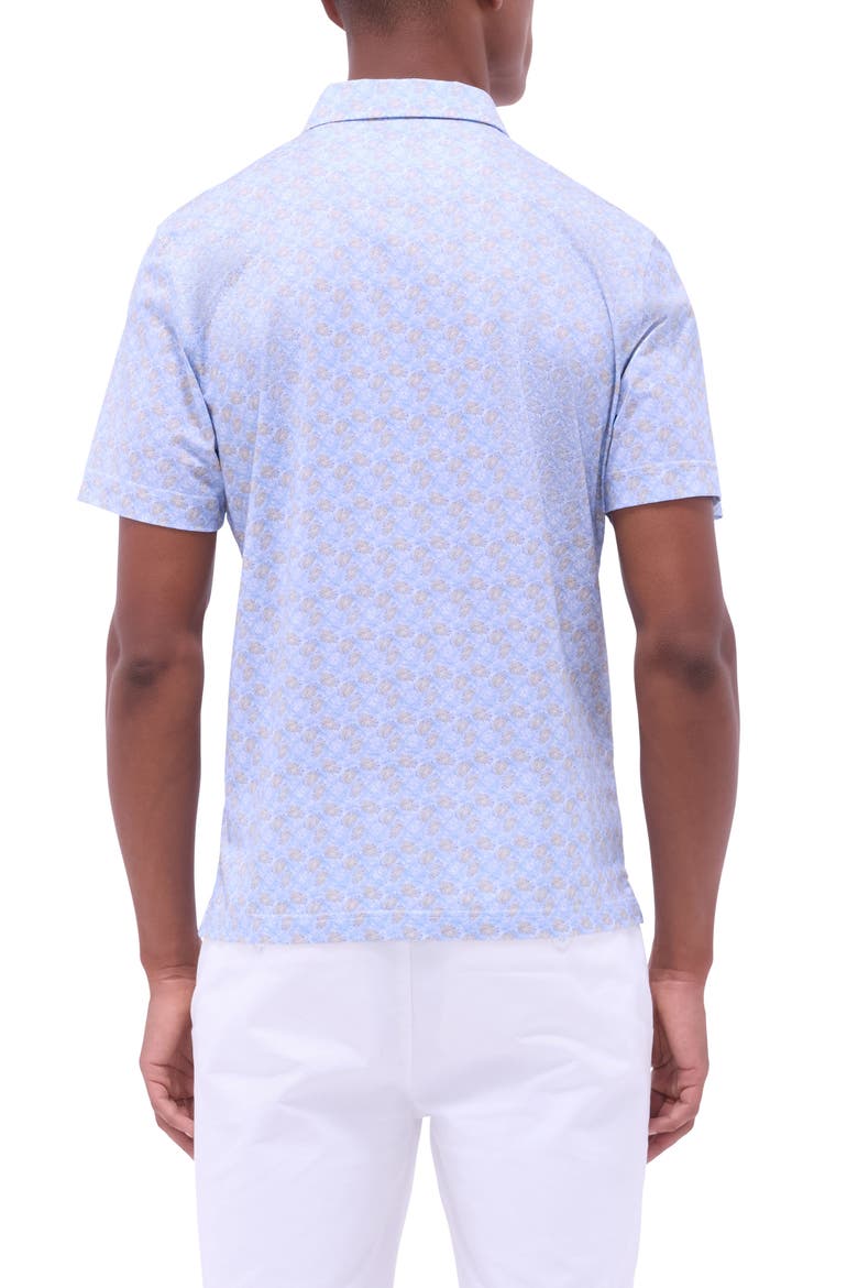 Victor OoohCotton® Leaf Print Polo, Alternate, color, AIR BLUE