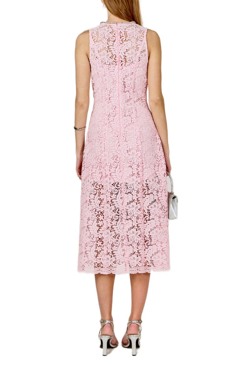 Rhinestone Lace Sleeveless Midi Dress, Alternate, color, LIGHT PINK