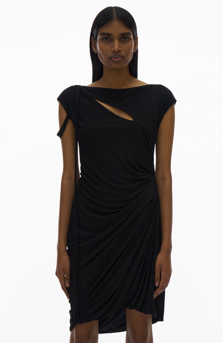 Helmut Lang Scala Cutout Cap Sleeve Dress, Alternate, color,