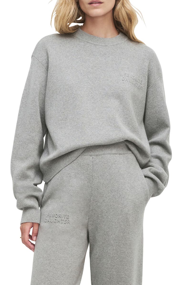 Favorite Daughter Fatigue Sisters Cotton & Cashmere Sweatshirt, Main, color, Heather Grey