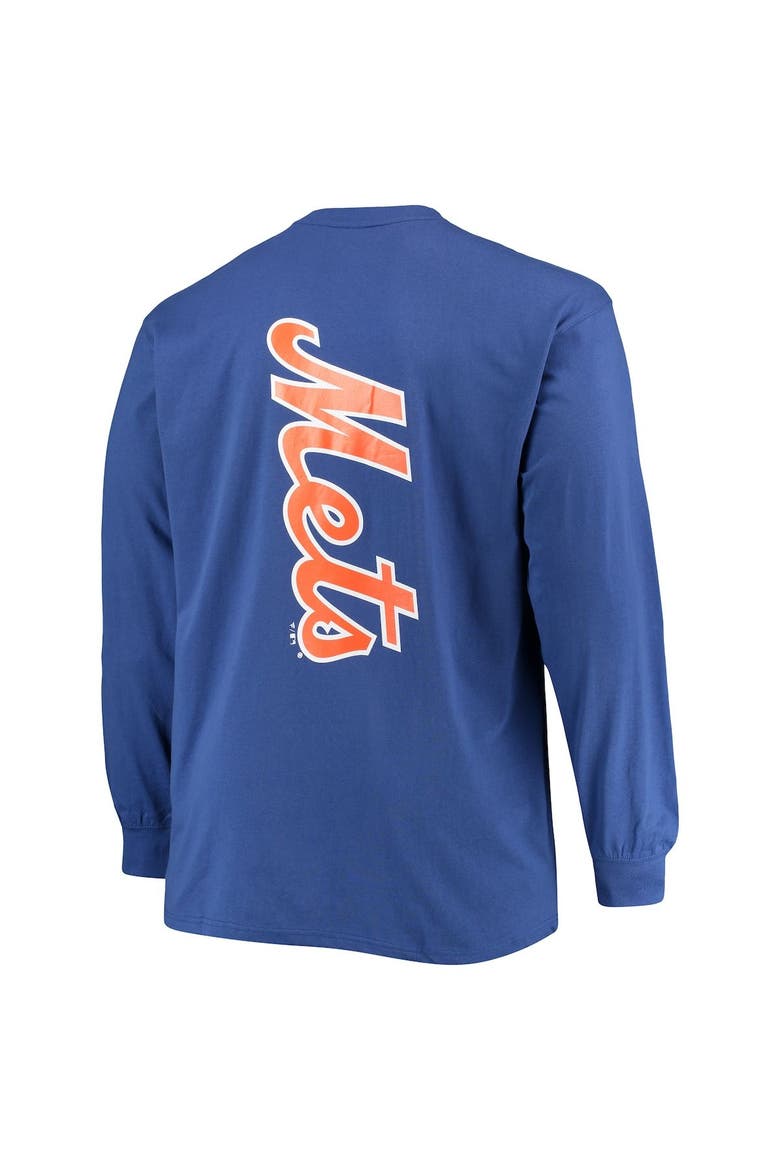 Men's Fanatics Branded Royal New York Mets Big & Tall Solid Back Hit Long Sleeve T-Shirt, Alternate, color, Royal