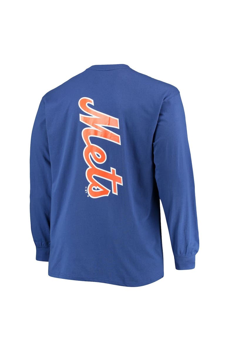 FANATICS Men's Fanatics Branded Royal New York Mets Big & Tall Solid Back Hit Long Sleeve T-Shirt, Alternate, color, 