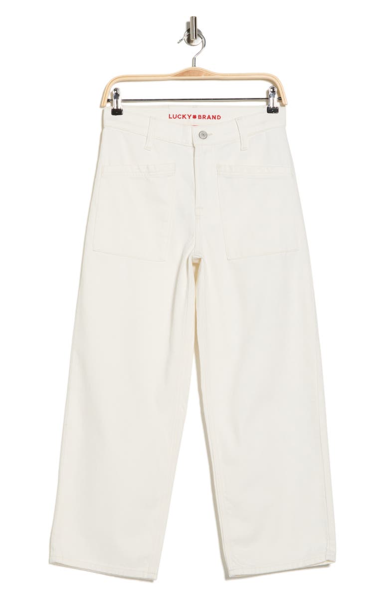 Lucky Brand High Rise Wide Leg Jeans, Alternate, color, Ecru