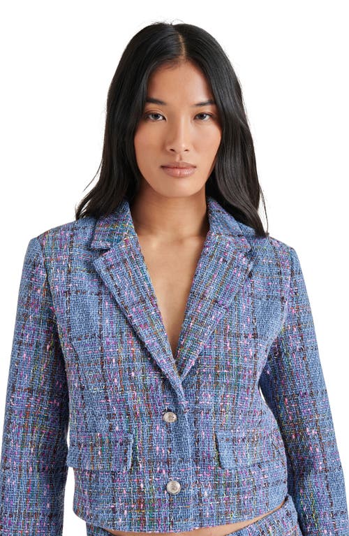 Steve Madden Seraphine Tweed Jacket In Blue Multi