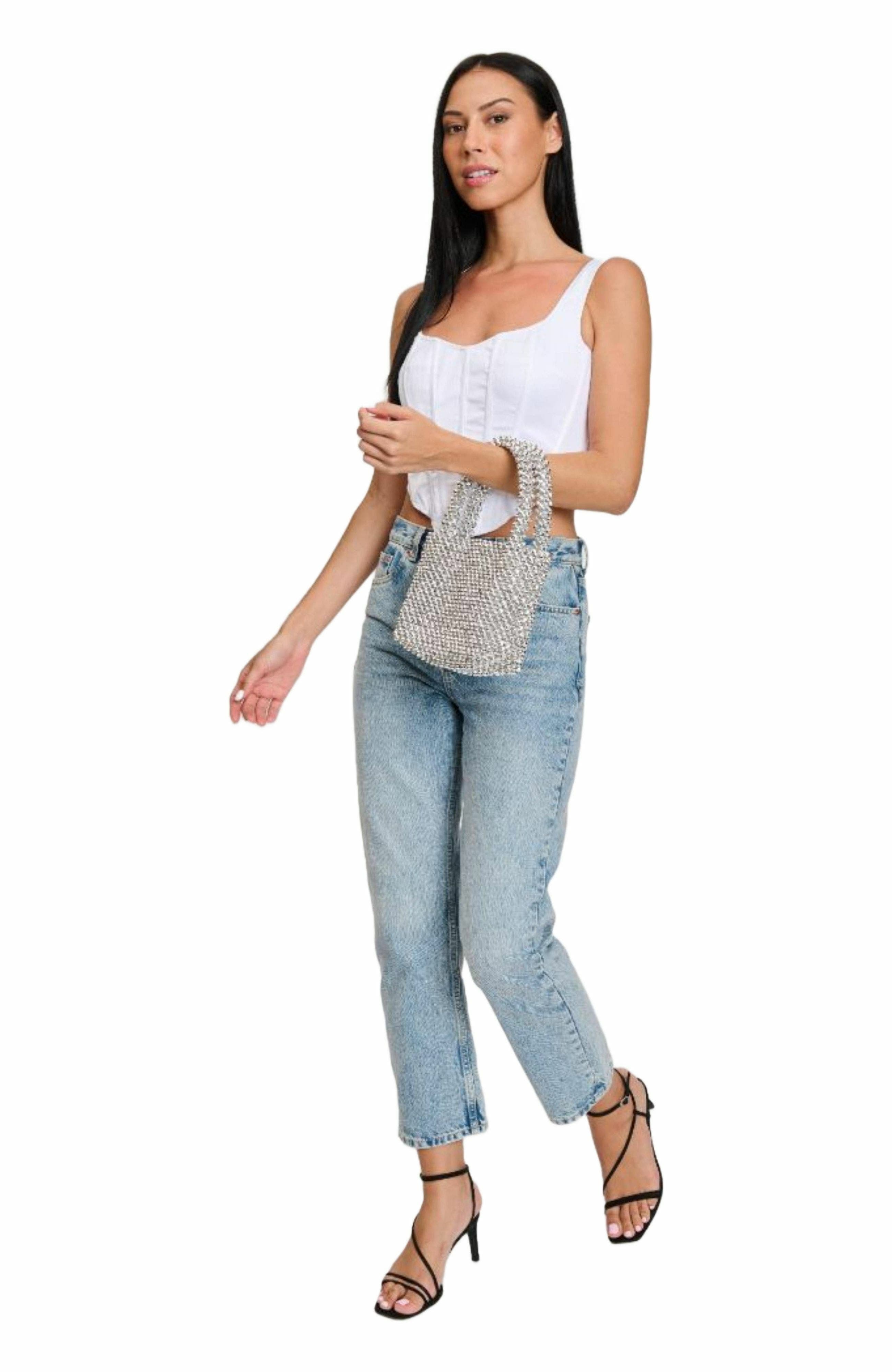 MODA LUXE Donna Evening Bag, Alternate, color, Silver