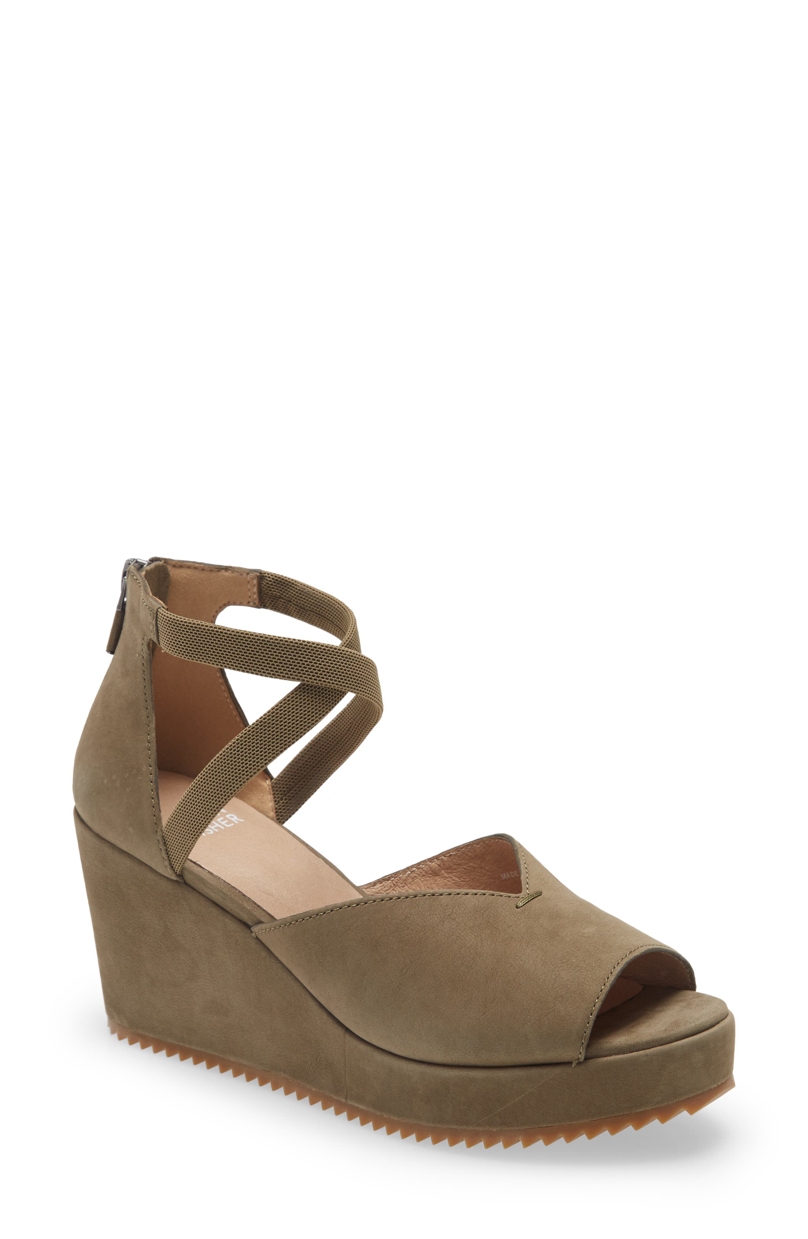 Wylee Platform Wedge Sandal, Main, color, OLIVE NUBUCK