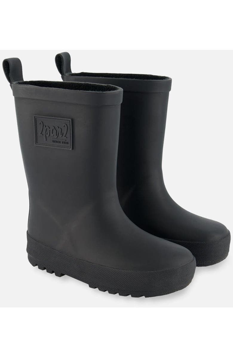 Deux par Deux Baby Unisex Rain Boots Black, Alternate, color,