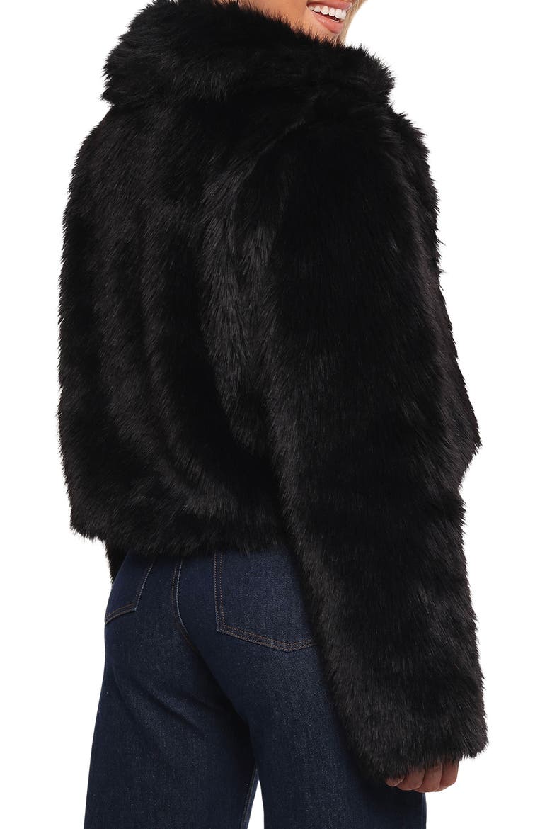 Bobbi Faux Fur Jacket, Alternate, color, BLACK