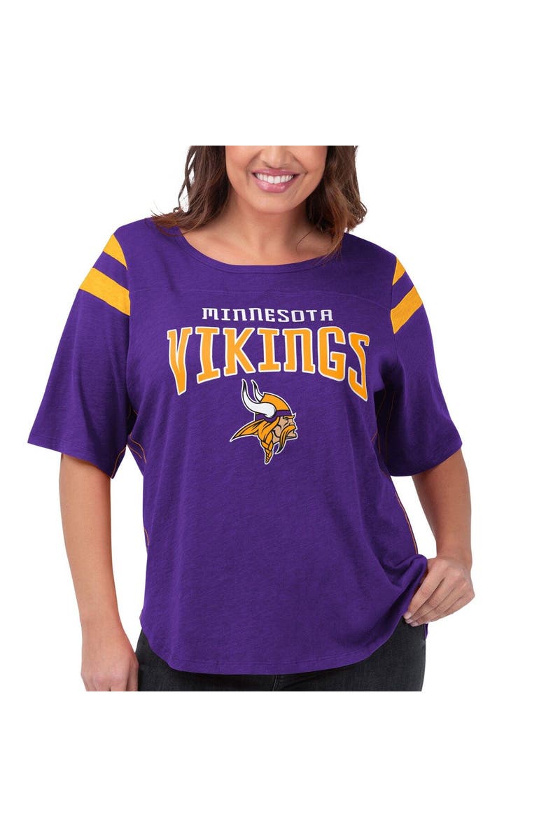 G-III 4HER BY CARL BANKS Women's G-III 4Her by Carl Banks Purple Minnesota Vikings Plus Size Linebacker T-Shirt, Main, color, Purple