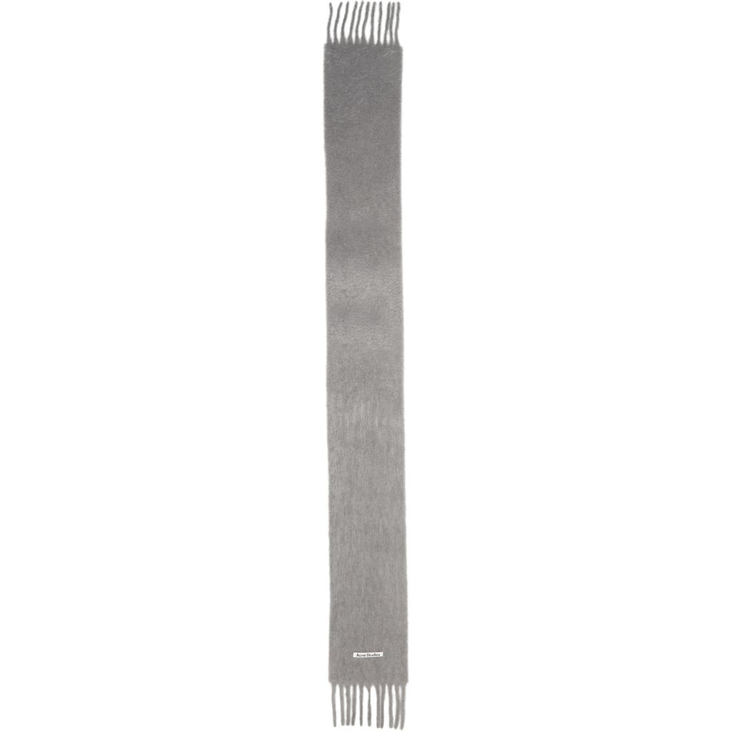Acne Studios Vikky Mohair Blend Fringe Scarf In Gray