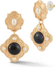 CHLOE AND MADISON Imitation Pearl & Resin Drop Earrings
