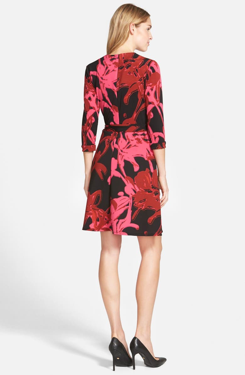 Taylor Dresses MIXED MEDIA PRINTED WRAP DRESS, Alternate, color, 