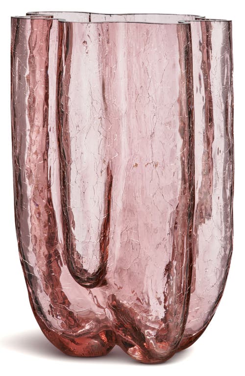 Kosta Boda Crackle Extralarge Vase In Pink