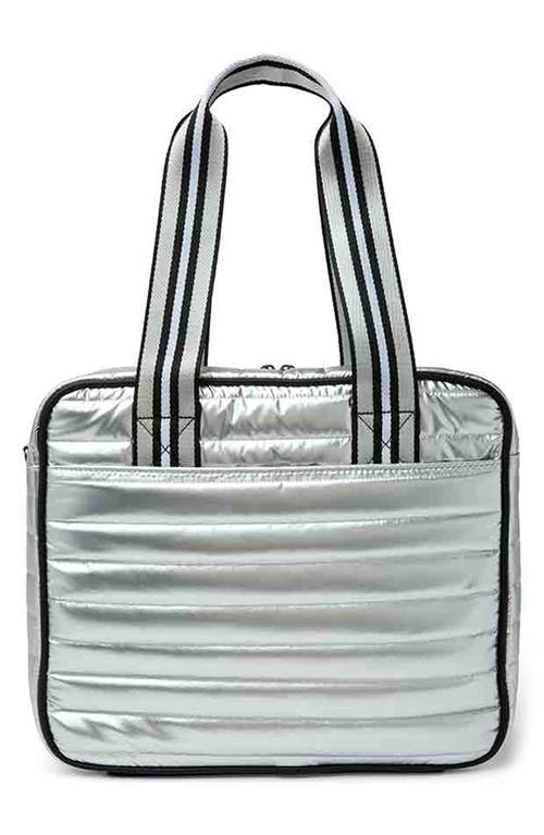 Think Royln Sporty Quilted Pickleball Bag In Pearl Silver