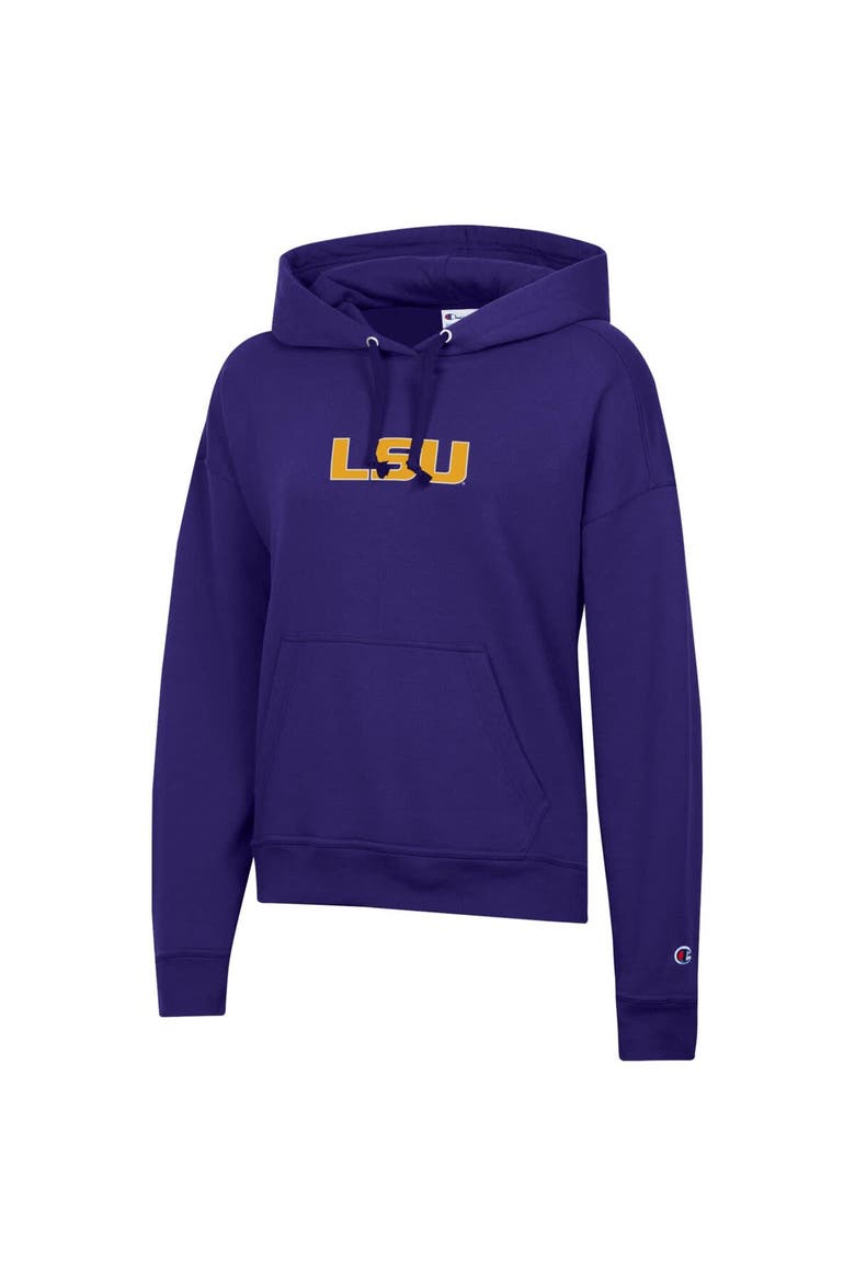 Women's Champion Purple LSU Tigers Powerblend Fleece Hoodie, Alternate, color, Purple