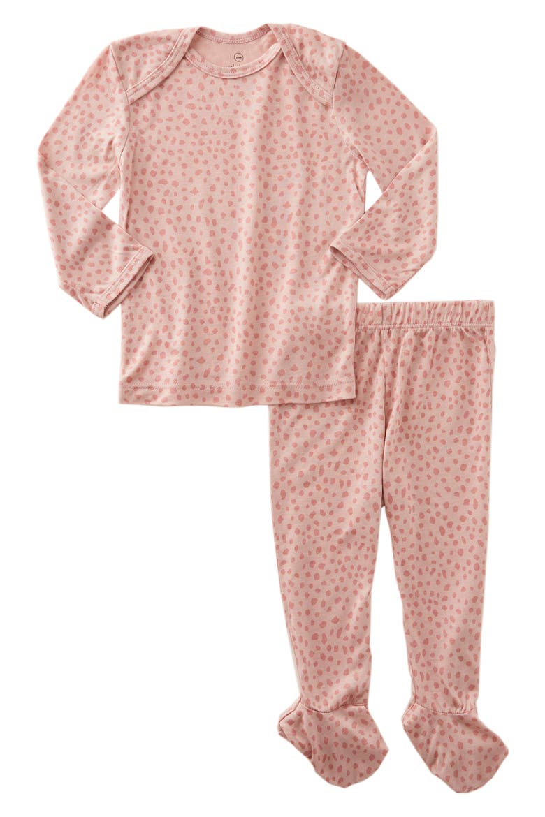 Rosy Spots Fitted Two-Piece Pajamas, Main, color, Rosy Spots