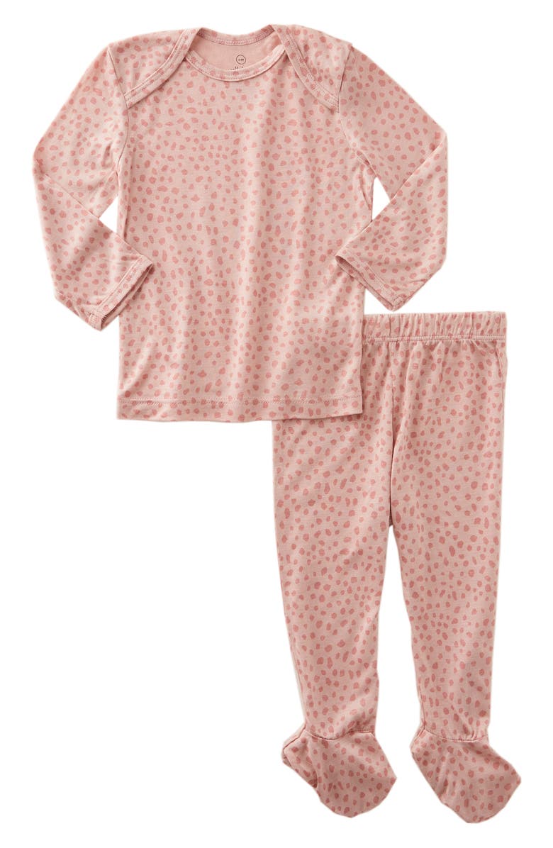 Solly Baby Rosy Spots Fitted Two-Piece Pajamas, Main, color, 