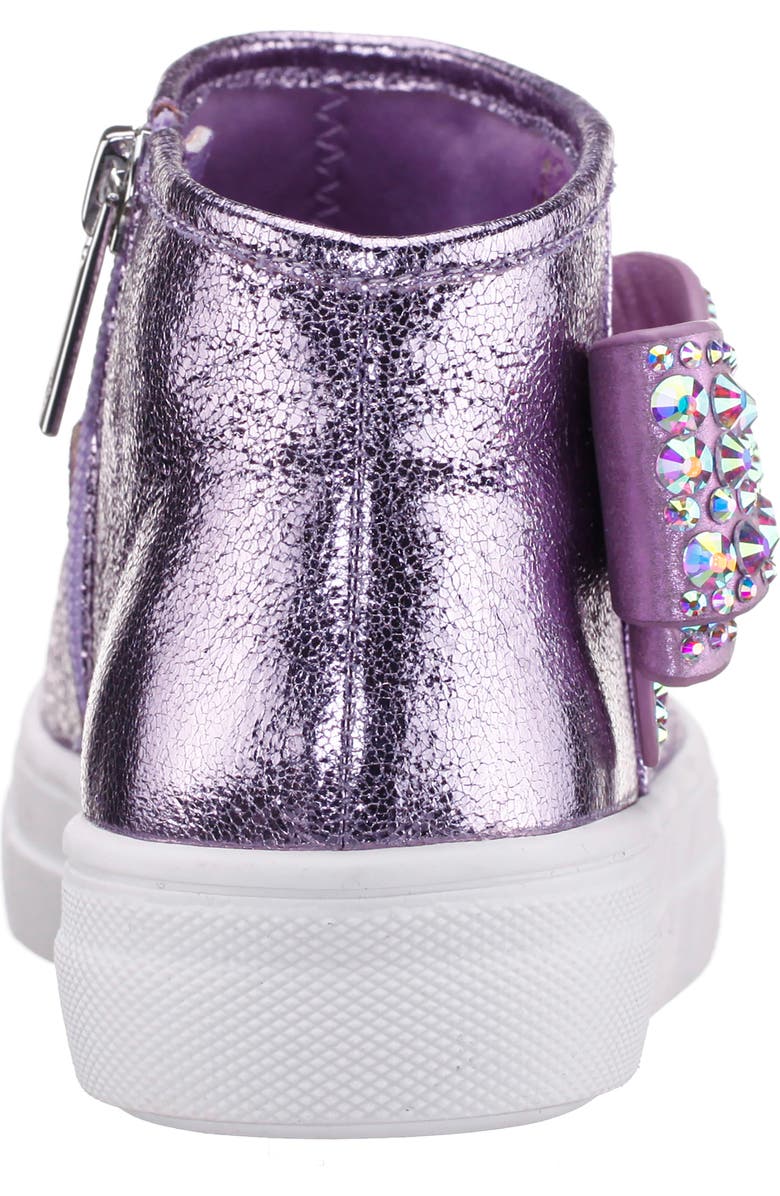 Nina Kids' Gwenny Sneaker, Alternate, color, Light Purple Crackle Metallic