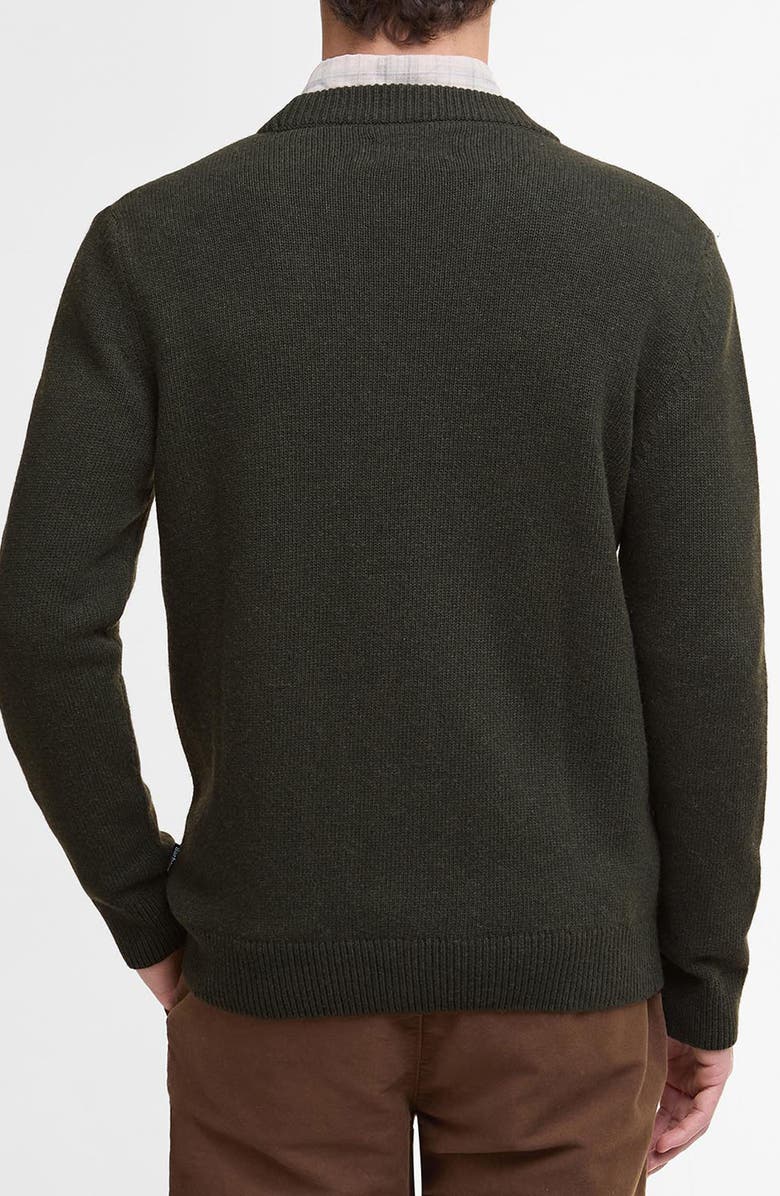 Barbour Mainland Ribbed Wool & Cotton Cardigan, Alternate, color, Olive