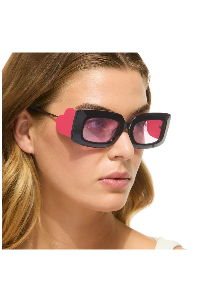 53mm Square Sunglasses, Alternate, color, BLACK PINK/ BURGSF PINK