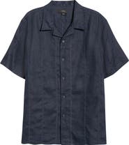 Vince Eyelet Linen Button-Up Shirt